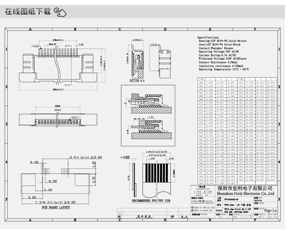 FFC/FPC座 软排线连接器 0.5mm间距 80P /68P翻盖式下接触 液晶屏,忘忧草网站在线免费观看