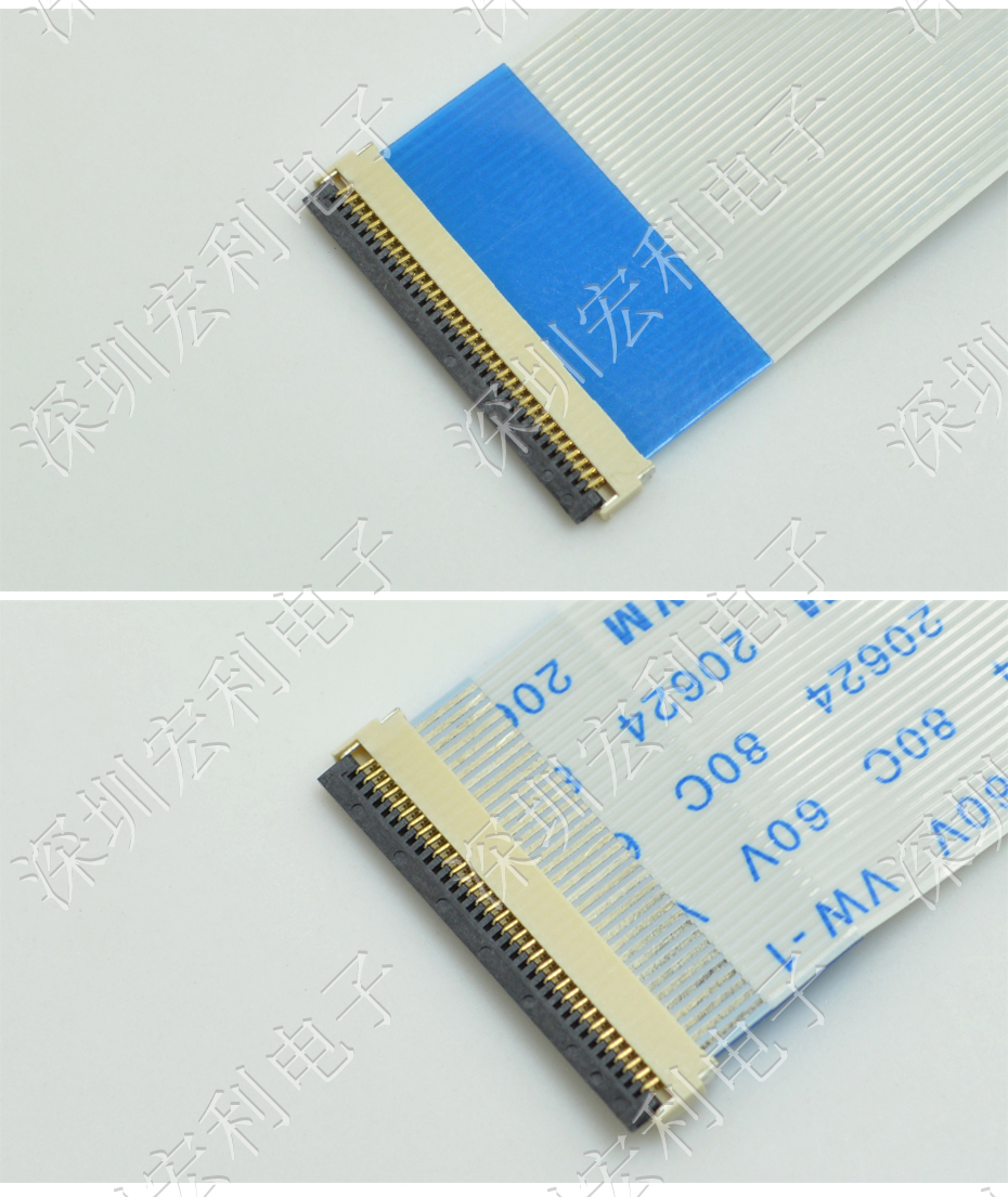 忘忧草视频大全 软排线扁平电缆插座 间距0.5mm 40P H1.0后锁式卧贴片