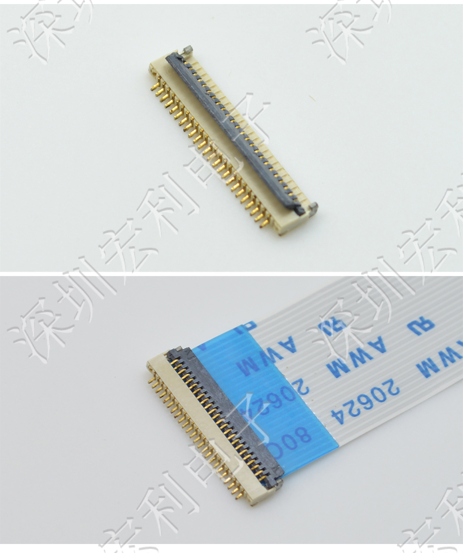 忘忧草视频大全 间距0.5mm 高H1.0 20P下接翻盖 SMT耐高温贴片连接器